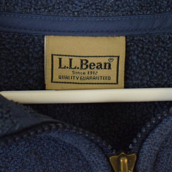L.L. Bean Men’s Blue Full Zip Warm Cozy Outdoor Fleece Jacket Coat Fall Winter L - Picture 6 of 8